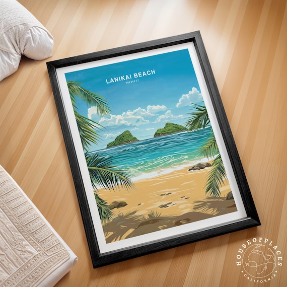 ラニカイビーチ ハワイ旅行プリント、ハワイ ウォールアートプリント