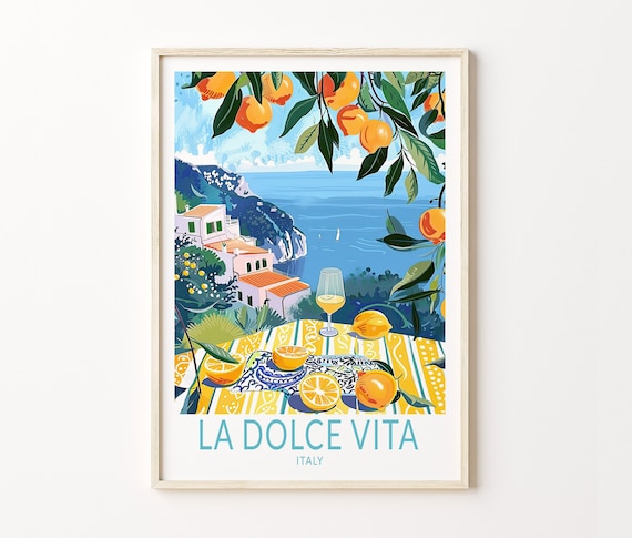La Dolce Vita Italy Print, Italy Lemons Poster, La Dolce Vita