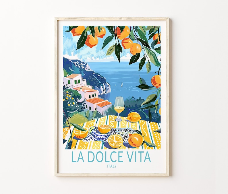La Dolce Vita Italy Print, Italy Lemons Poster, La Dolce Vita Coast ...