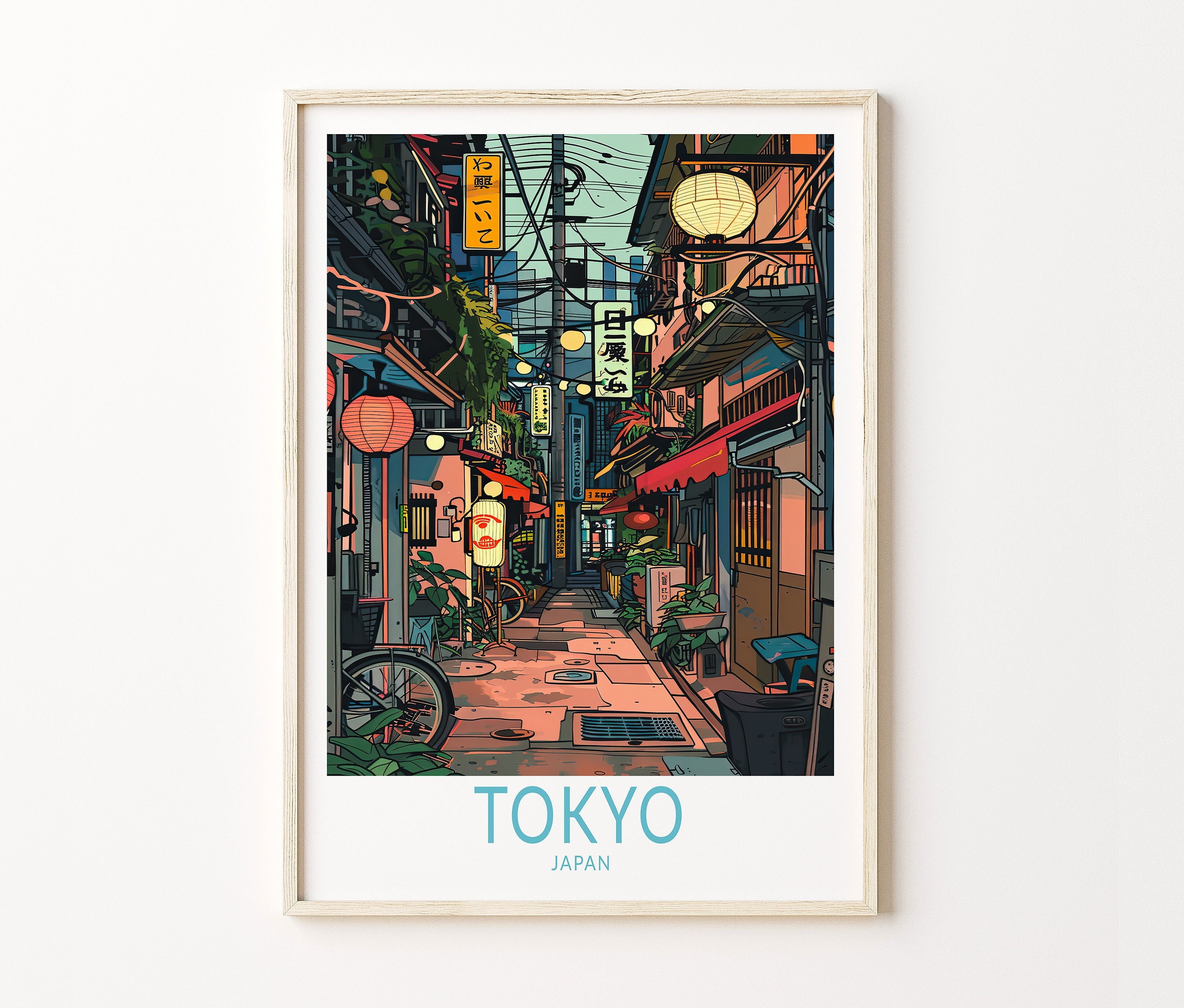 古塔つみ チェキ額装 2Photo サイン入Cheki with Travel Tokyo Poster, Japan City Wall Art, Tokyo Print, Japan Travel