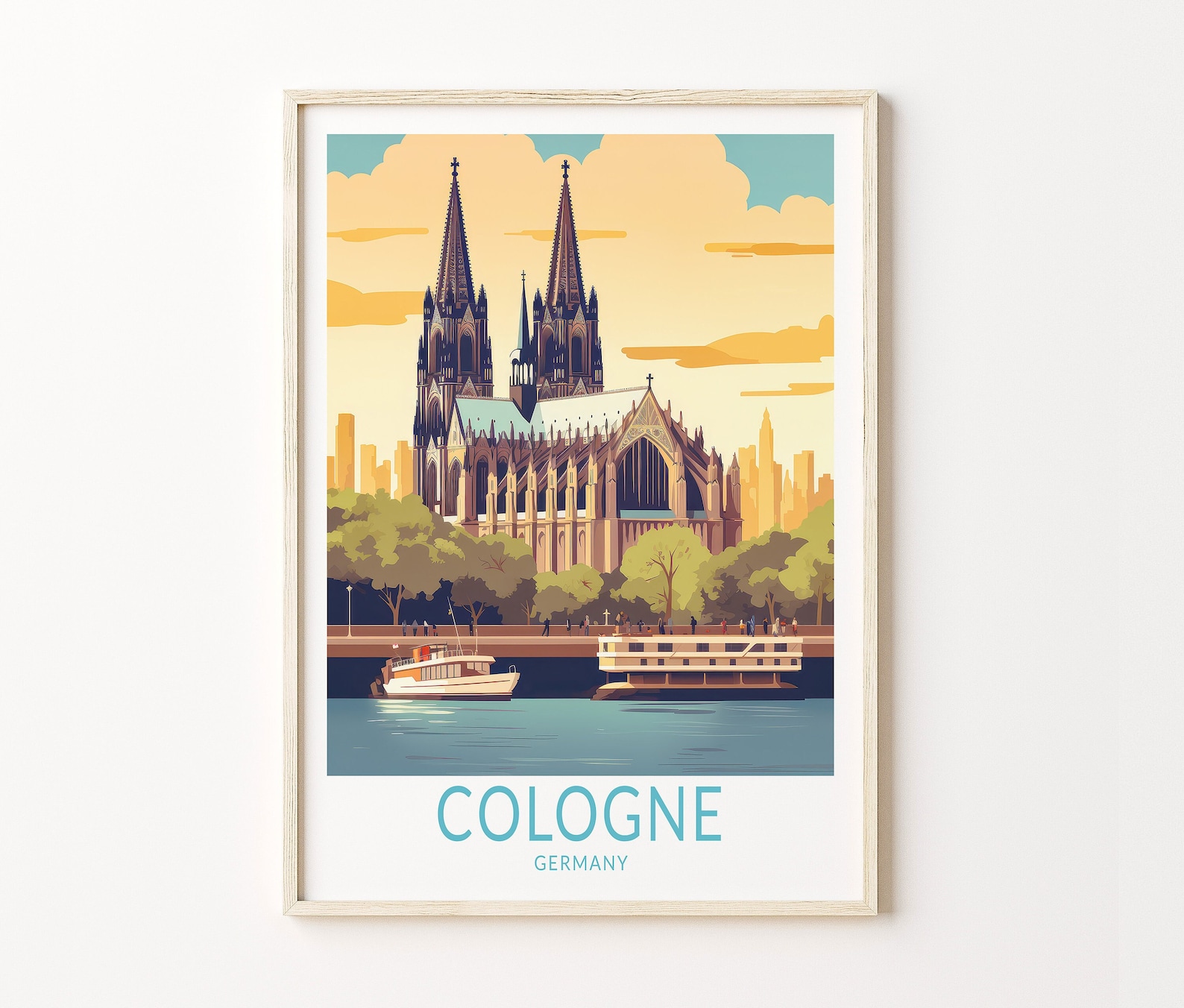Cologne Travel Poster, Cologne Germany Poster Print, Cologne Custom ...