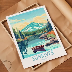 Sunriver Oregon Poster, Oregon Wall Art, Sunriver Travel Print, Oregon ...