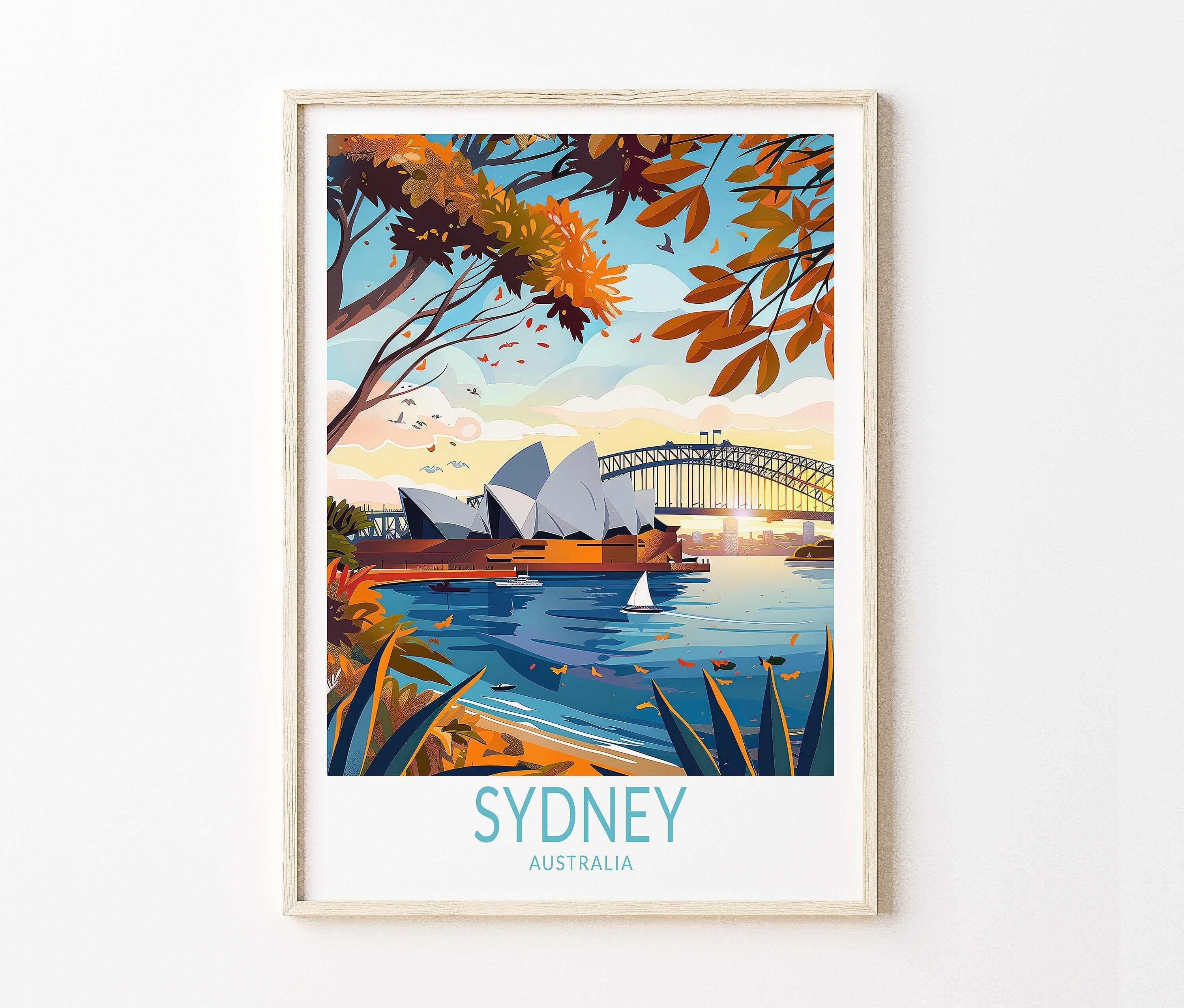 Sydney Travel Poster, Sydney Australia Travel Poster, Australia Wall Art Decor, Australia city print, Personalised Gift