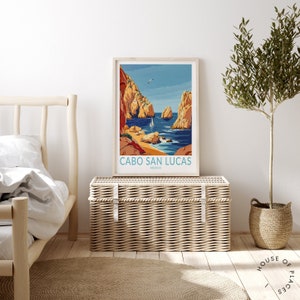 Cabo San Lucas Travel Poster, Mexico Travel Wall Art, Mexico Coast ...
