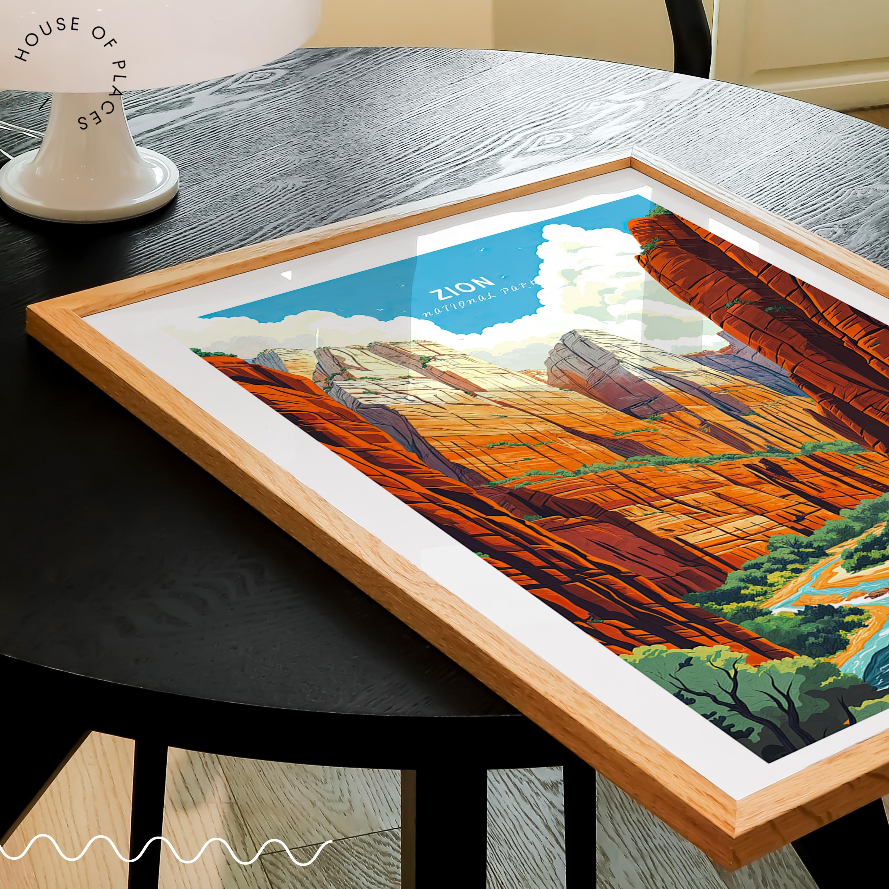 ザイオン国立公園のポスター、ザイオンユタ国立公園の壁アート、国立