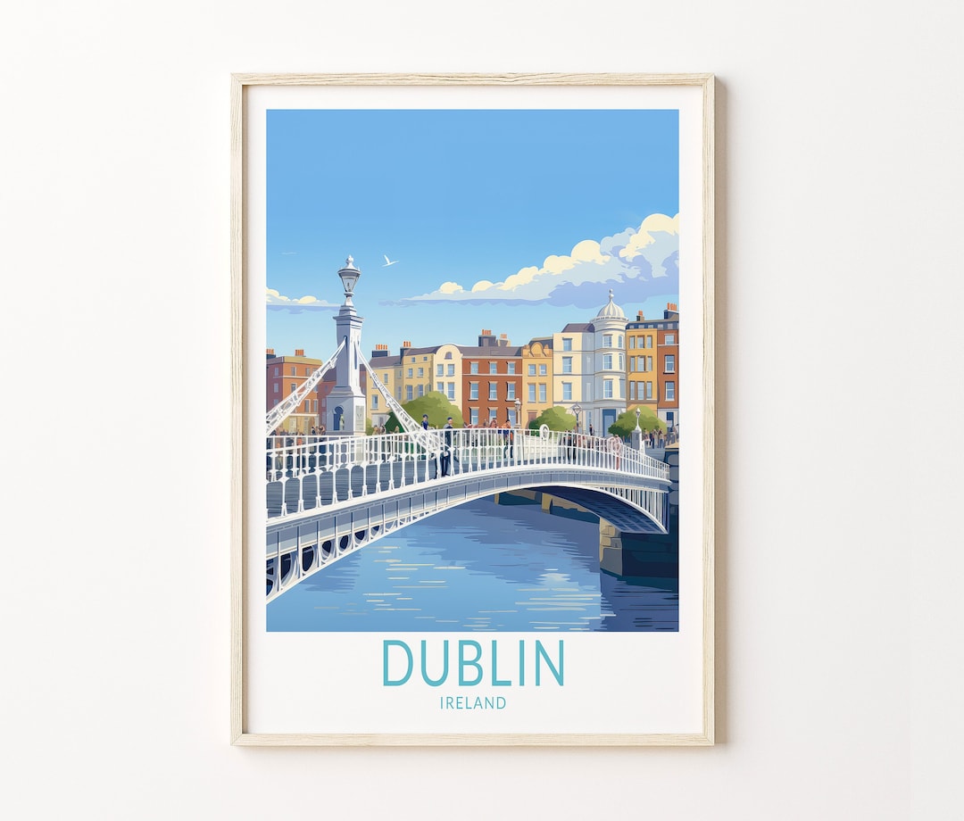 Dublin Ireland Travel Poster, Dublin Ireland Poster Print, Ireland