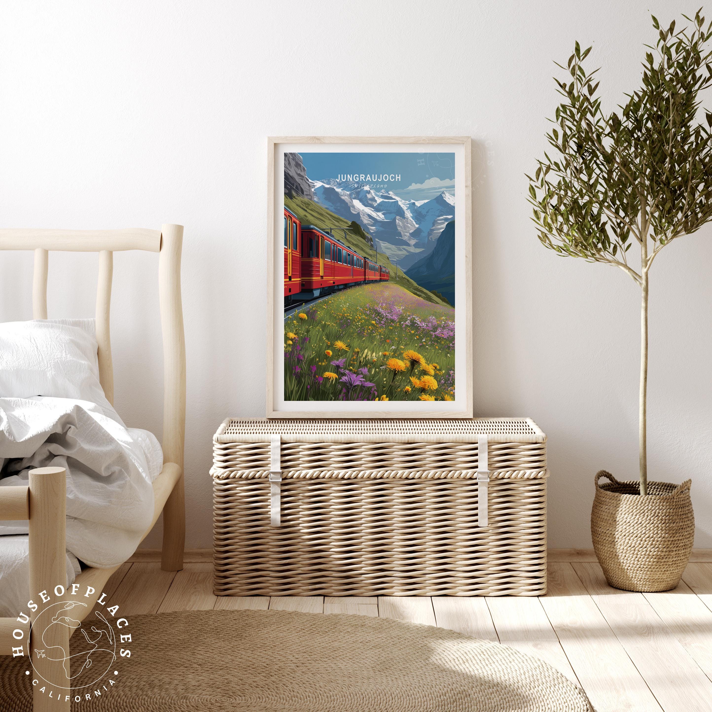 Jungfraujoch Travel Poster, Switzerland Wall Art, Switzerland