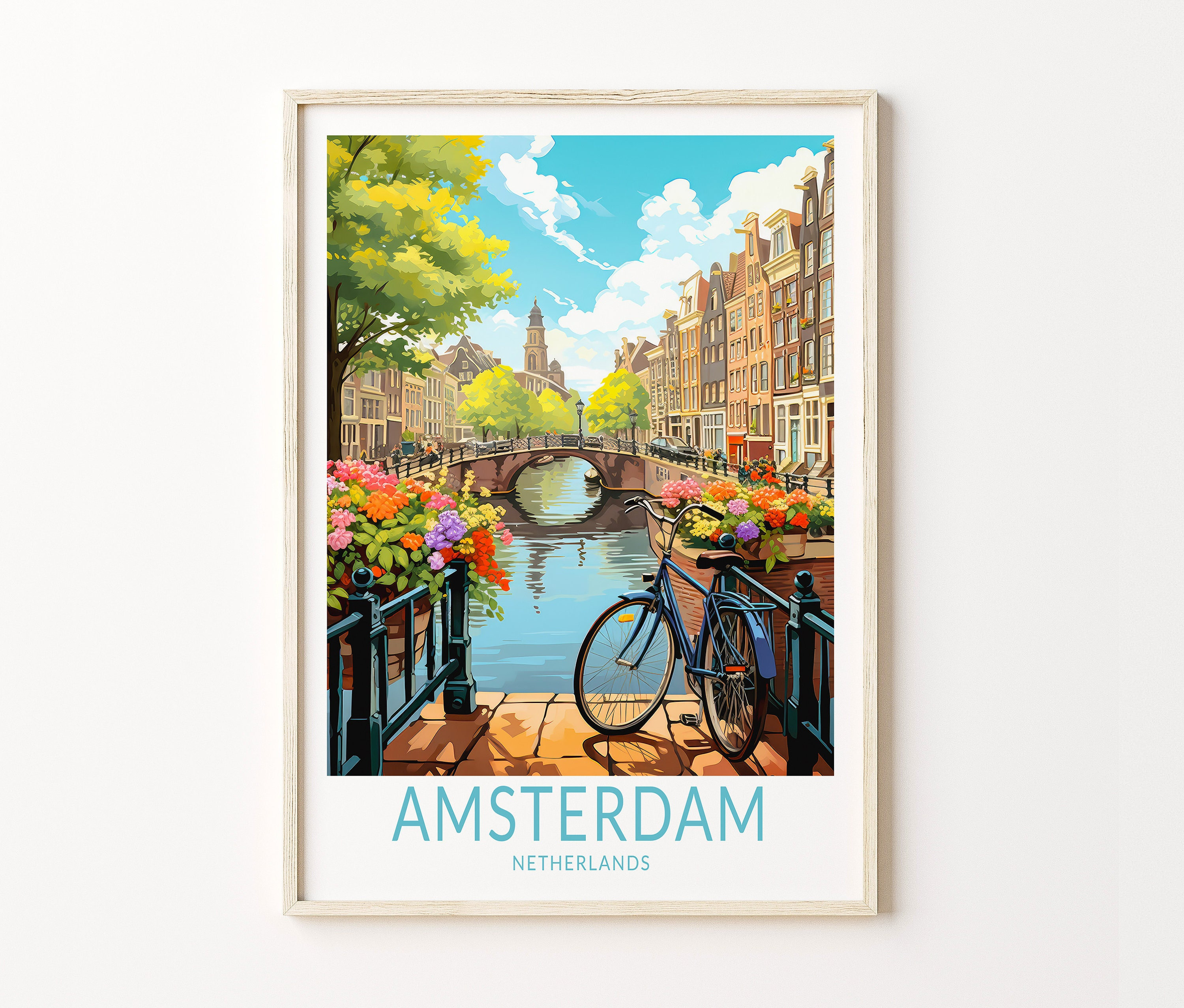 Amsterdam Travel poster, Amsterdam Holland Poster Print, Amsterdam Custom Travel Print, Personalized Travel Poster, Birthday Gifts