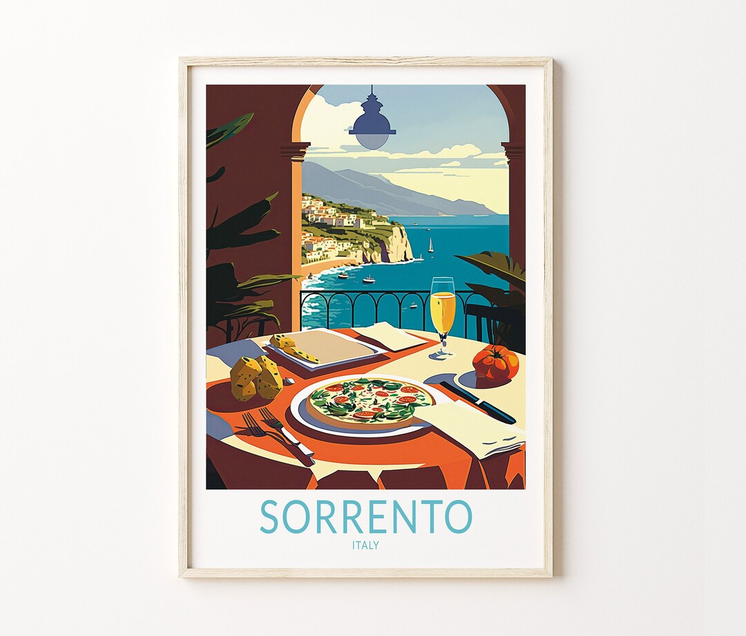 Sorrento Italy Coast Travel Print, Sorrento Italy Food Travel Poster Print, Sorrentofood Wall ...