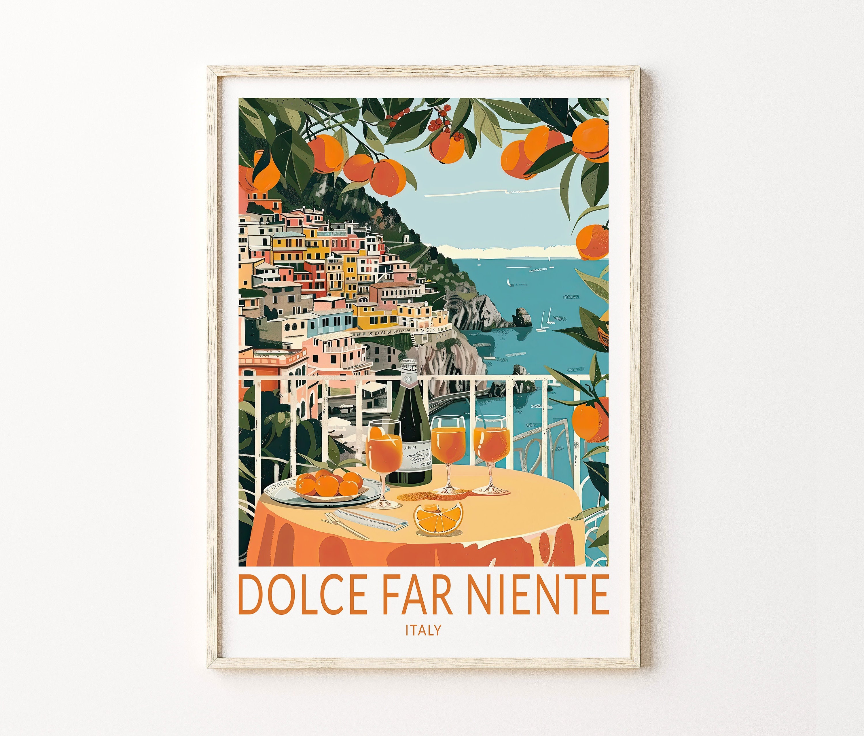 アート・デザイン・音楽 ITALY WORLD HERITAGE Dolce Far Niente Coast Travel Print, Dolce Far Niente Italy