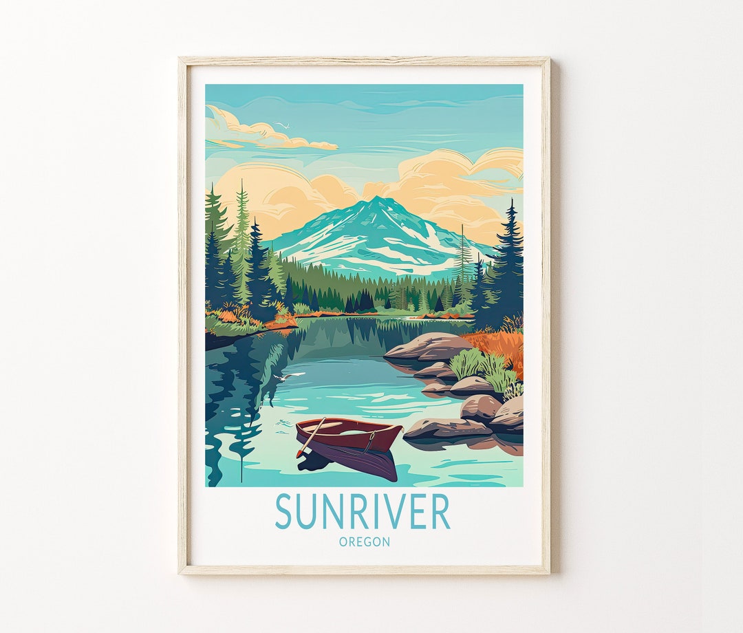 Sunriver Oregon Poster, Oregon Wall Art, Sunriver Travel Print, Oregon ...