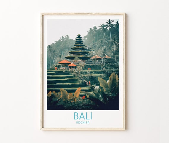 バリ旅行ポスター、バリインドネシアウォールアート、インドネシア旅行