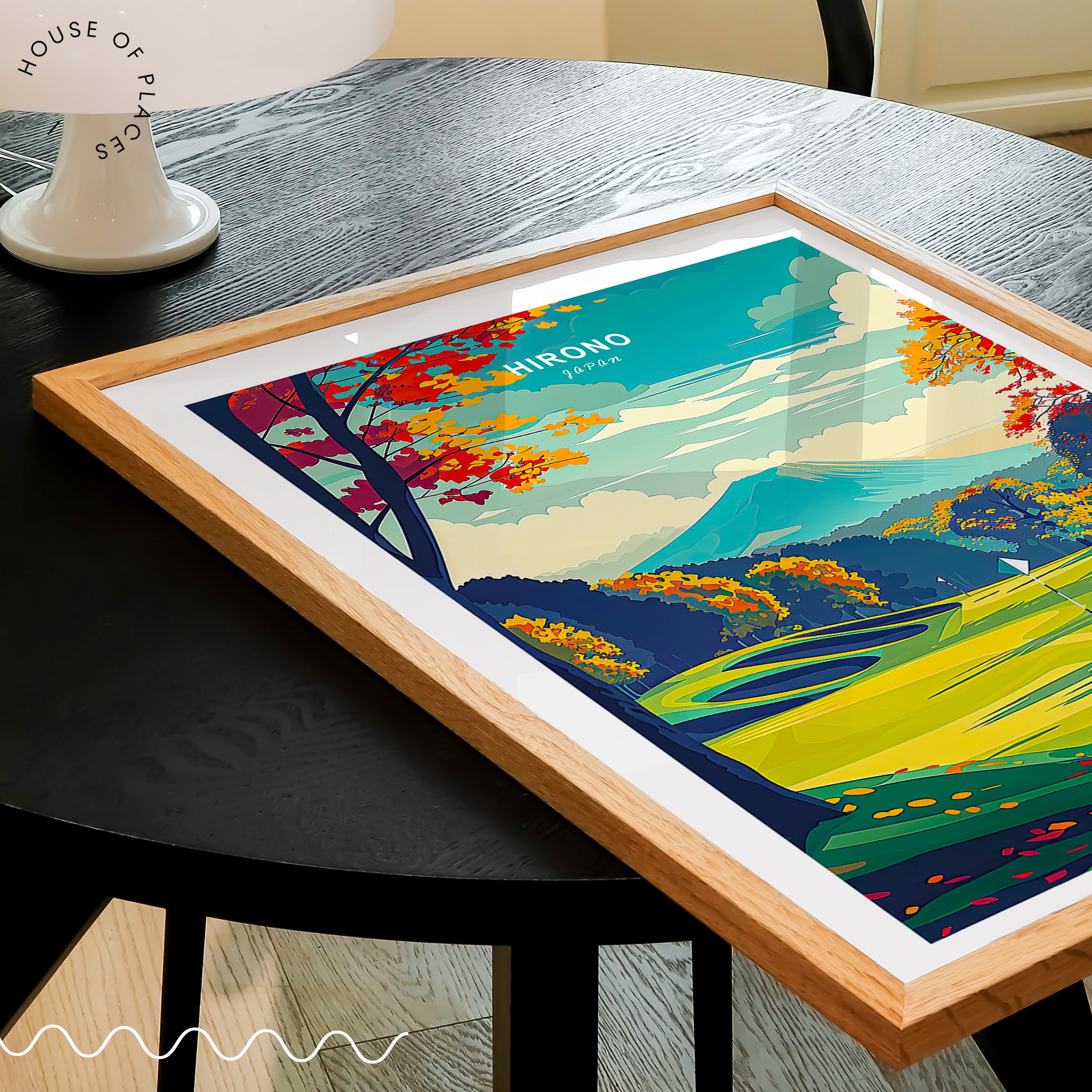 Hirono Japan Travel Print, Japan City Wall Art, Hirono Golf Print