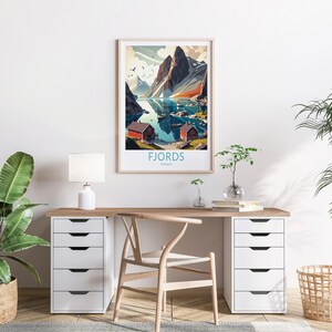 Curated visual reference: Minimalist Fjord Inspired Norwegian Home Decor Reference: Fjords Norway Travel Print Fjords Poster Print Fjords Norway Wall