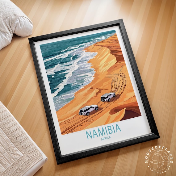 Namibia Africa Travel Poster, Africa Wall Art Print, Namibia Travel Print, Personalised Travel Gifts, Home Decor Gifts