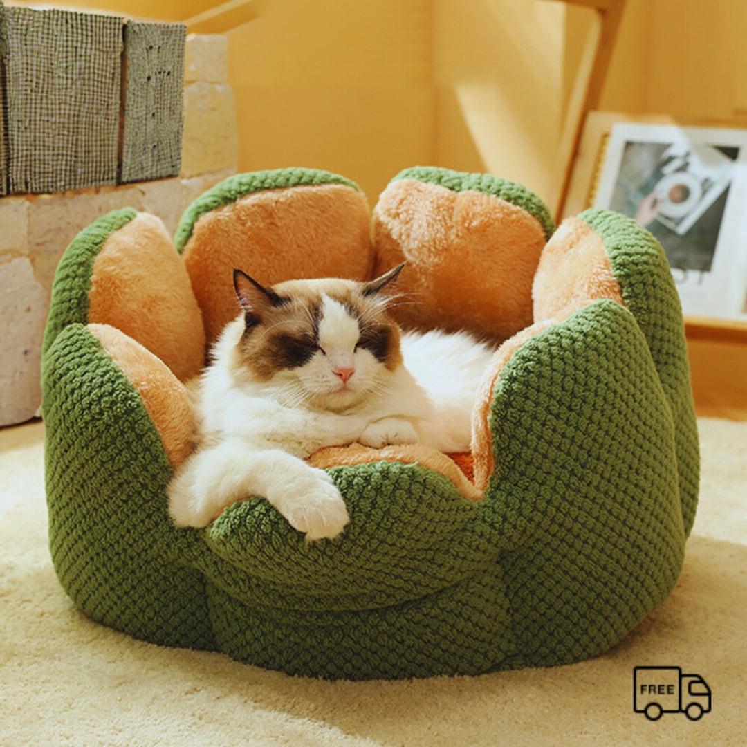 cozy-cat-bed-cute-cat-bed-large-cat-bed-bed-for-small-dogs-etsy-hong-kong