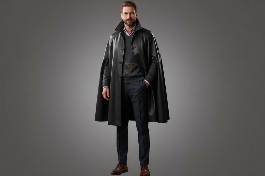 Handmade Sheep Leather Cloak - Button Front, Satin Lined - Etsy
