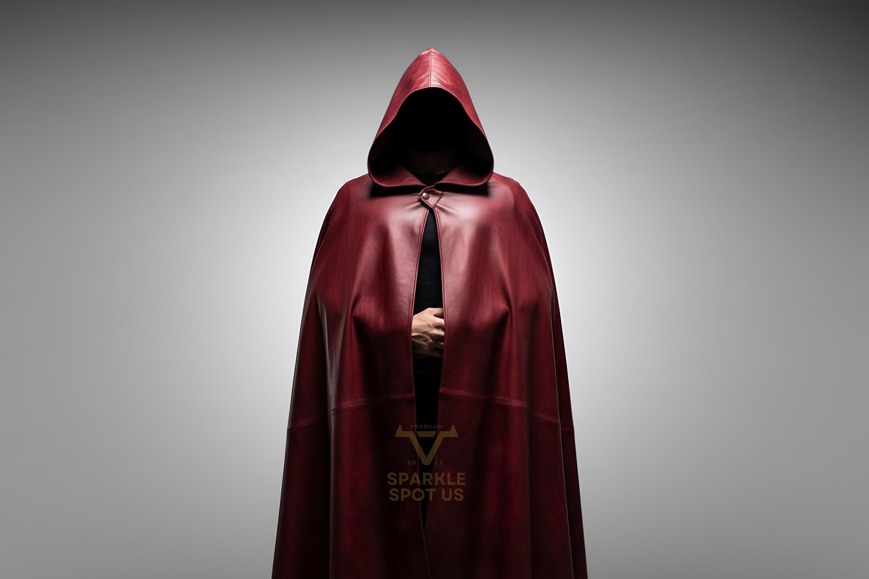 Handmade Sheep Red Leather Cloak - Button Front, Satin Lined - Etsy