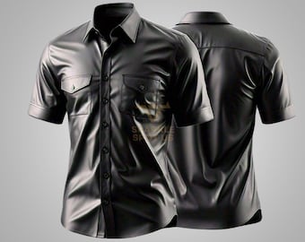 Handmade Sheep Leather Shirt: Mens Classic Biker Style