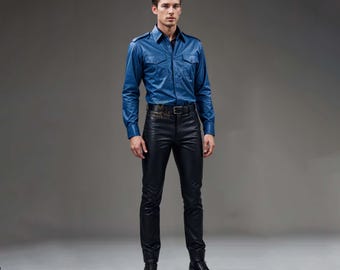 Handmade Sheep Leather Shirt & Pant Set - Custom Fit