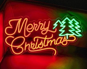 Merry Christmas Neon Sign, Christmas  Decoration, Christmas Gift, Merry Christmas,Custom Handmade Neon, Christmas Tree, Party Decor,