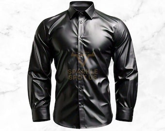 Handmade Black Sheep Leather Shirt: Full Sleeve Biker Style