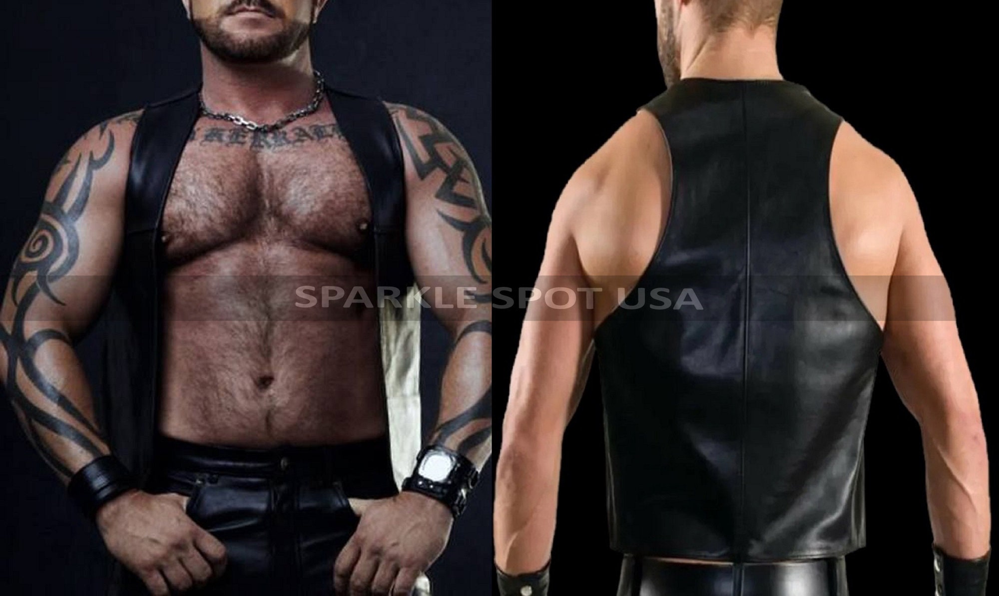 Handmade Sheep Leather Vest: Sleeveless Bar Jacket - Etsy