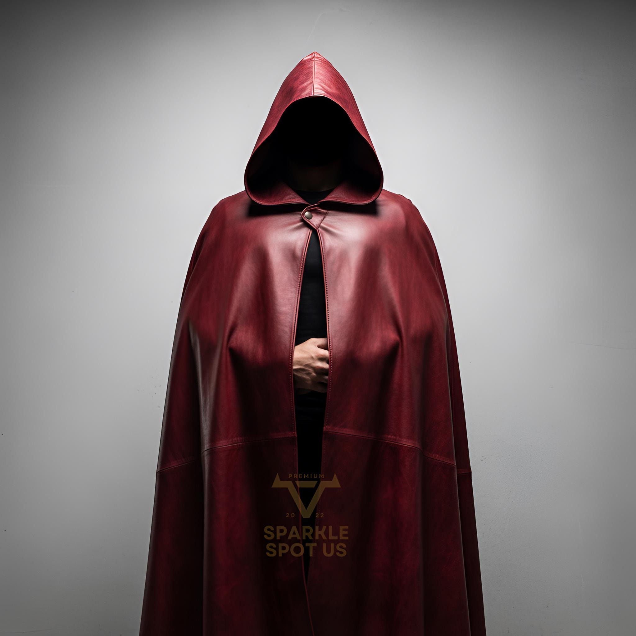 Handmade Sheep Red Leather Cloak - Button Front, Satin Lined - Etsy