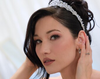 Tiara de novia, tiara, tiara de cristal, tiara de perlas, tiara de diamantes de imitación, tiara de perlas para boda, perla, accesorio para el cabello de boda, tocado, accesorios