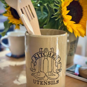 Vintage Pearsons of Chesterfield Stoneware Kitchen Utensils Jar