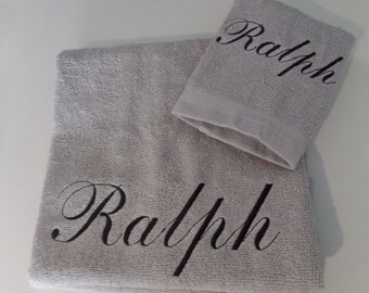 Personalised Bath and face set - beautifully embroidered gift - quick dispatch