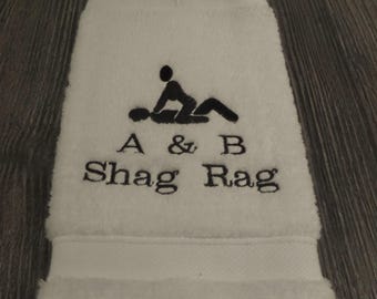 Personalised novelty -Rude face cloth - embroidered gift - perfect secret Santa gift for someone with a sense of humour only !   (shag rag)