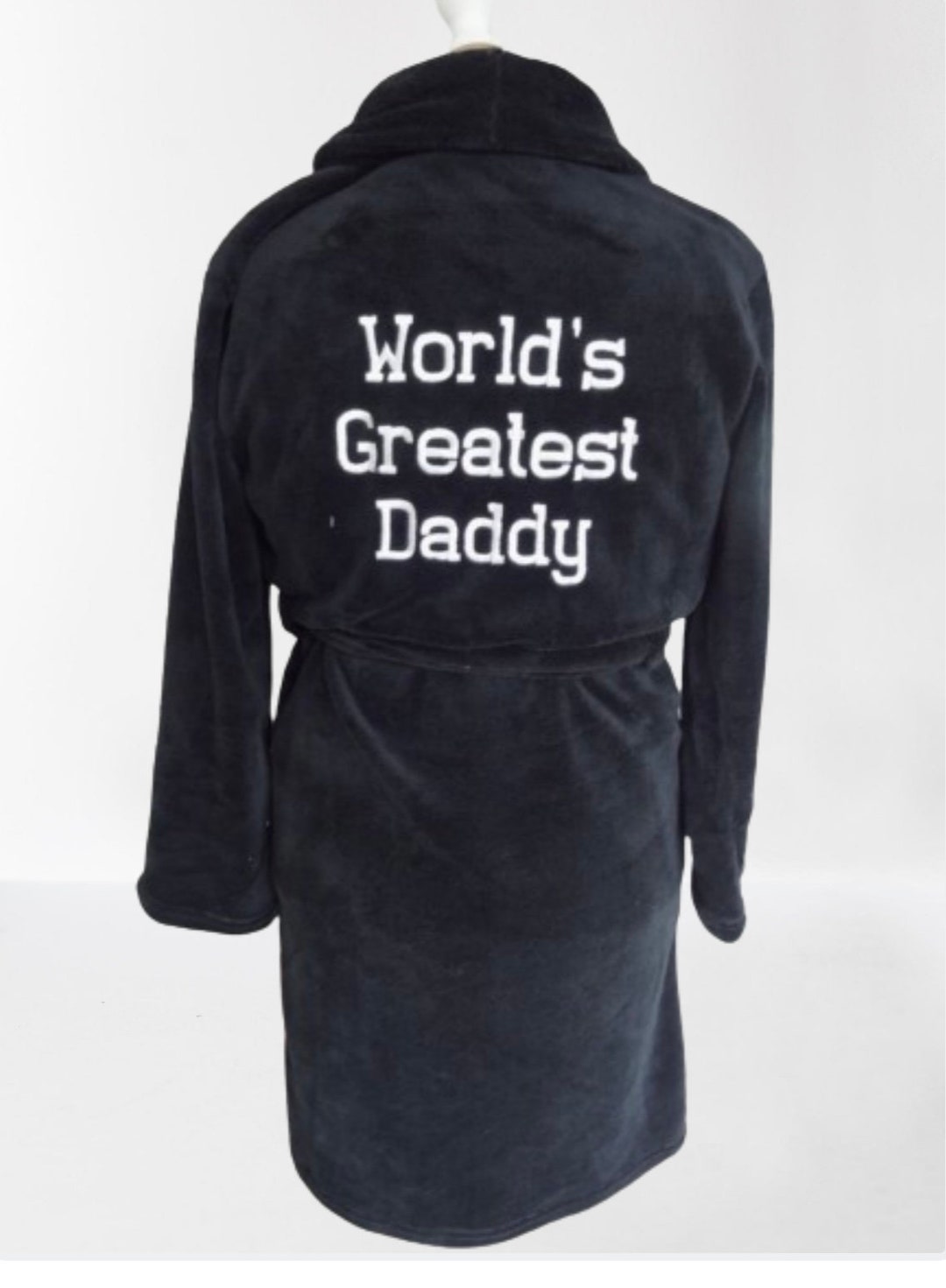 Personalised Dressing Gown Navy Any Text You Wish Etsy UK