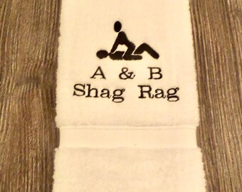 Personalised naughty face cloth - rude / novelty gift embroidered fun ! SECRET SANTA ?