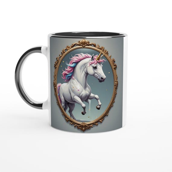 Ethereal Dream – Surreal Unicorn Mug (11oz) | White or Black | Magical Fantasy Coffee Cup | Dreamlike Mythical Design | Unicorn Lovers Gift
