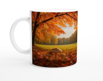 Herbstwald-Tasse - Gemütliche Pilz-Kaffeetasse, Geschenk für Naturliebhaber