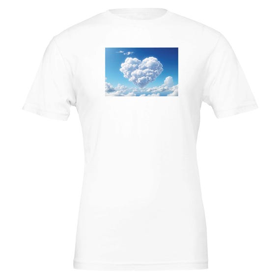 Heart-Shaped Cloud Graphic Tee | Aesthetic Sky Shirt | Eco-Friendly Cotton Unisex T-Shirt | Cute Romantic Cloud Lover Gift
