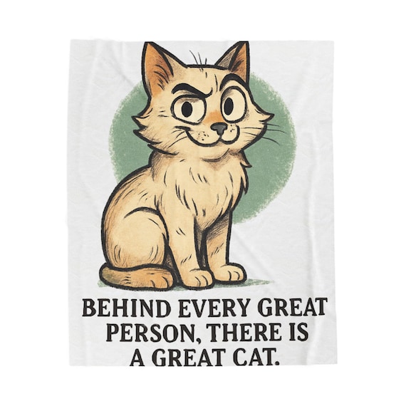 Cat Lover Velveteen Plush Blanket: Humorous Home Decor