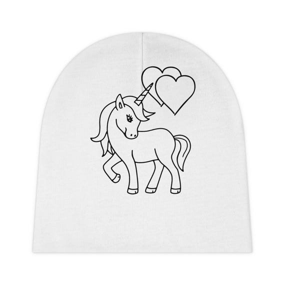 Unicorn Baby Beanie: Polyester Knit Infant Cap