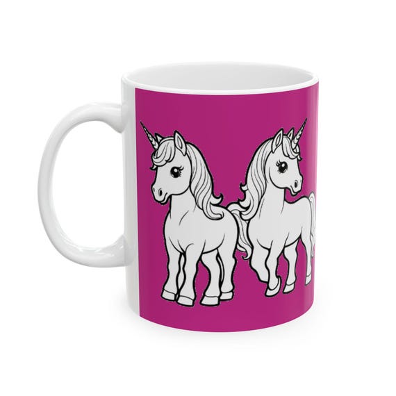 Unicorn Ceramic Coffee Mug, Fantasy Drinkware, Animal Lover Gift