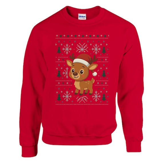 Funny Reindeer Christmas Sweatshirt – Holiday Party Sweater