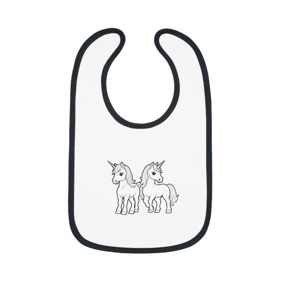 Unicorn Baby Bib, 100% Cotton, New Parent Gift
