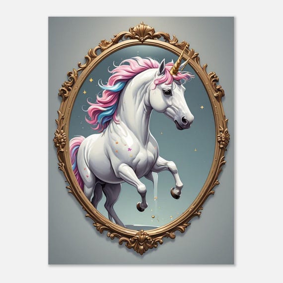 Ethereal Dream – Surreal Unicorn Premium Matte Paper Poster | Mystical Fantasy Wall Art | Dreamlike Mythical Creature | Magical Home Decor