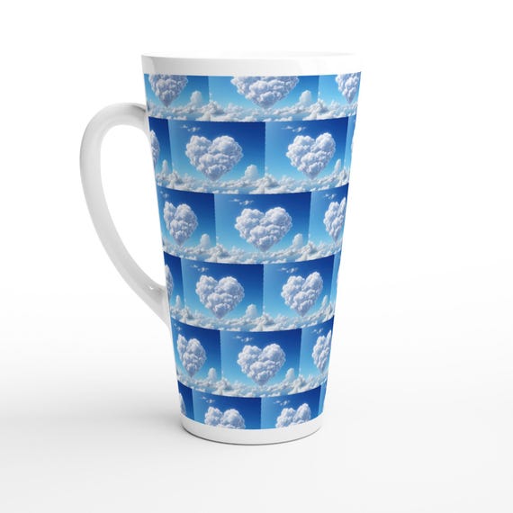 Romantic Cloud Heart Latte Mug - Perfect Gift for Coffee Lovers - Dishwasher & Microwave Safe