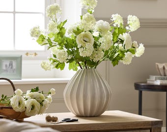 Faux Viburnum & Ranunculus Arrangement