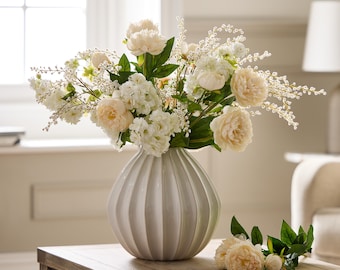 Bronte Vase Large - White Ceramic Vase