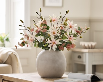 Faux Magnolia & Blush Eucalyptus Arrangement