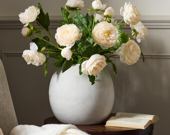 Faux Pale Peach Peony Stem