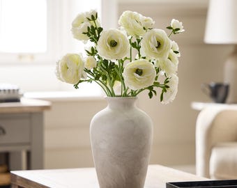Faux White Ranunculus Stem - Artificial Flowers