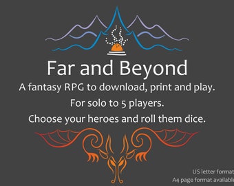 Far & Beyond US Letter format. Print and Play RPG Role playing game download PDF